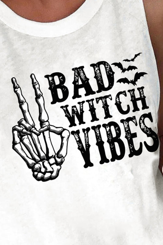 BAD WITCH VIBES Round Neck Tnk - The Lakeside Boutique
