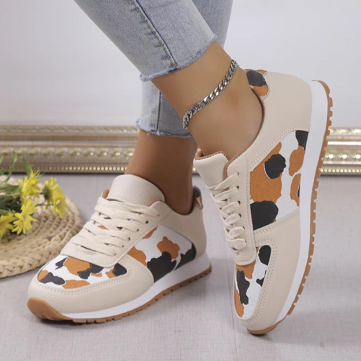 Athletic Leppard Print Shoe - The Lakeside Boutique