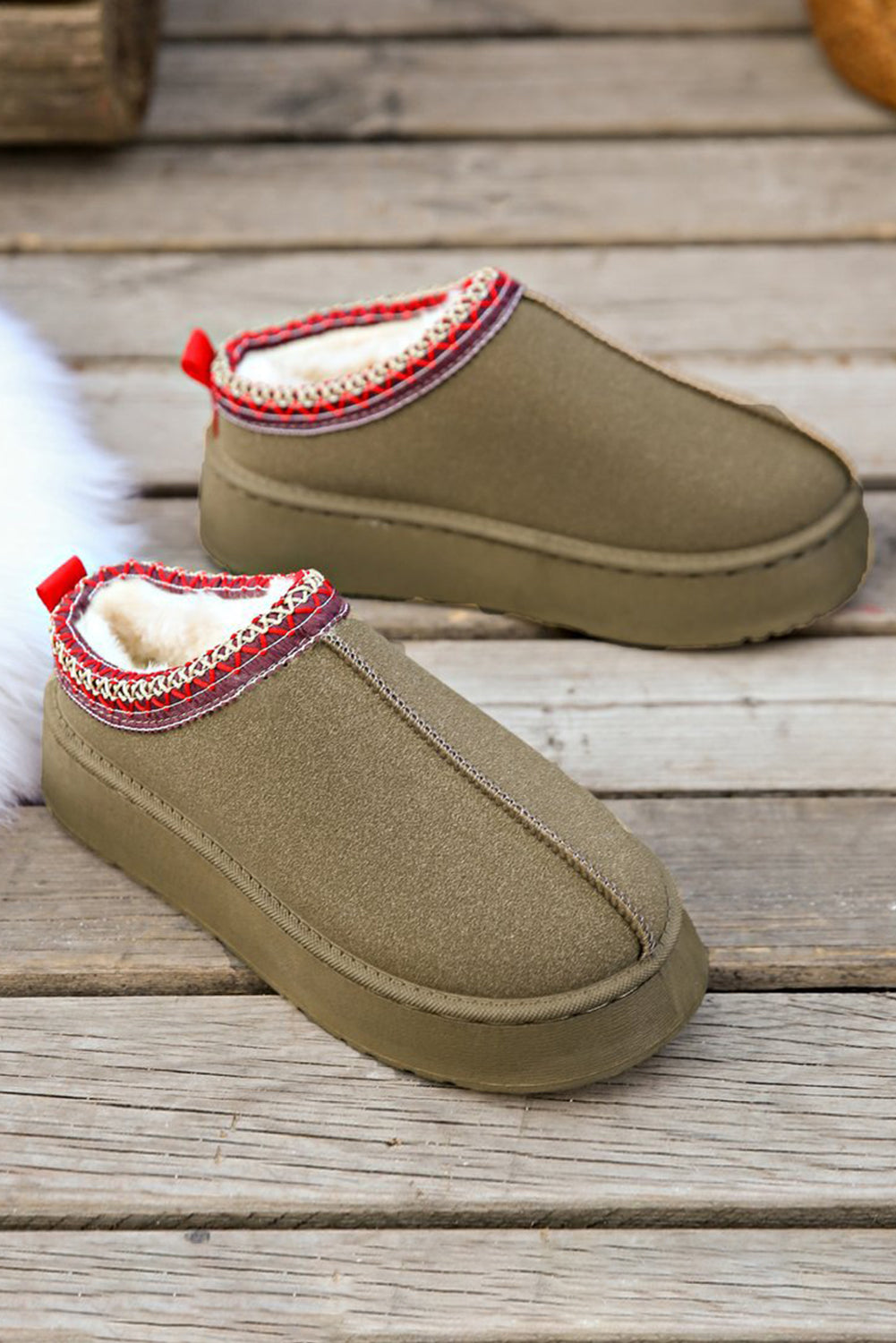 Chestnut Suede Slip on Shoes - The Lakeside Boutique