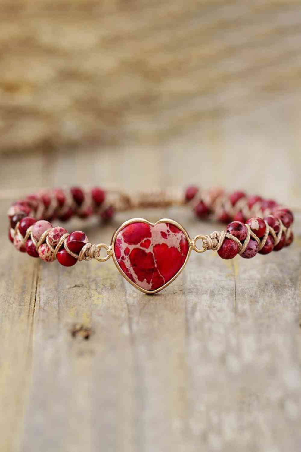 Handmade Heart Shape Natural Stone Bracelet - The Lakeside Boutique