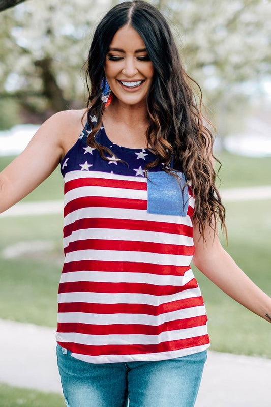US Flag Racerback Top - The Lakeside Boutique