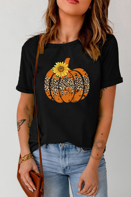 Floral Pumpkin Graphic Tee - The Lakeside Boutique