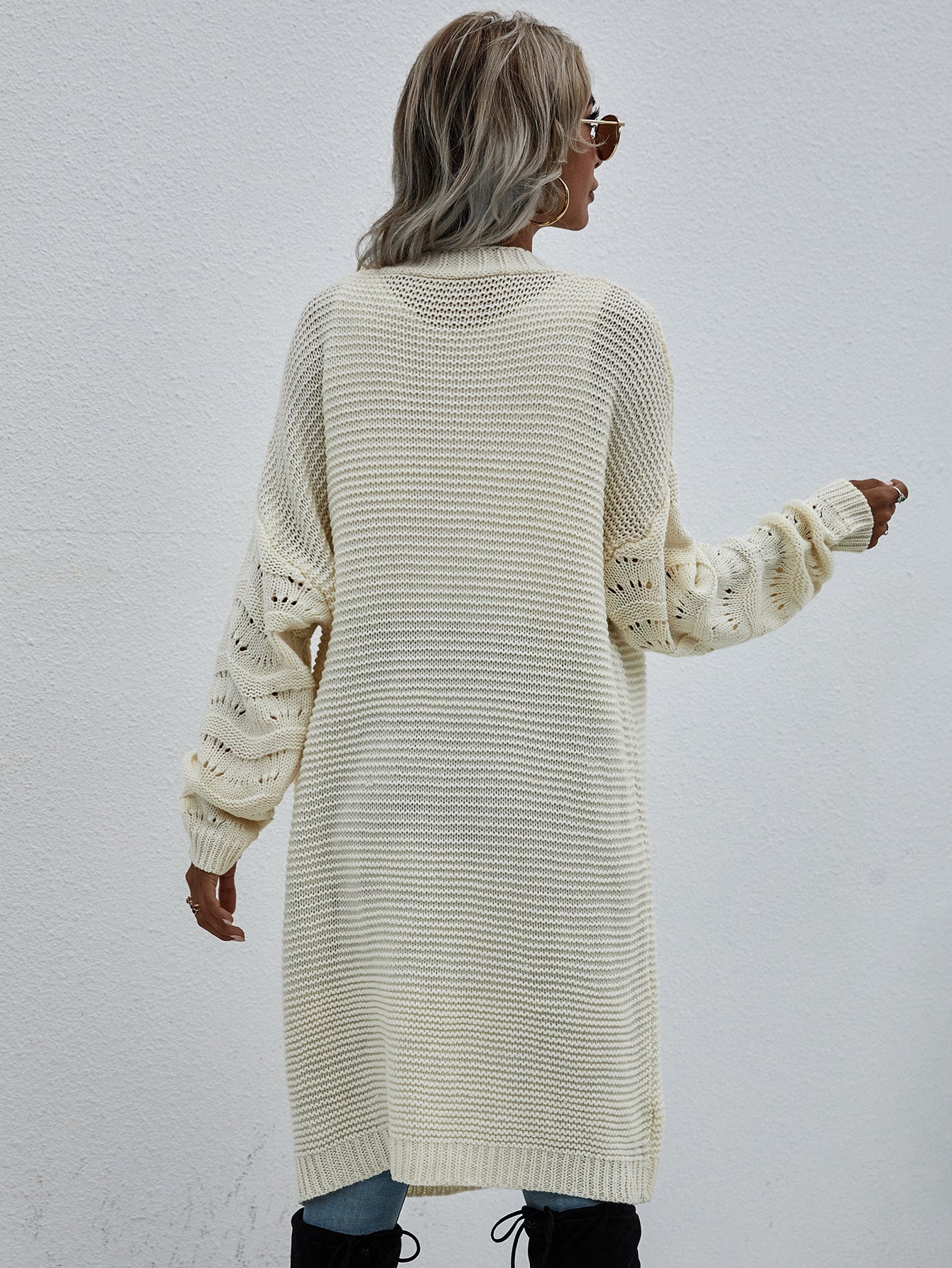 Horizontal Ribbing Open Front Duster Cardigan - The Lakeside Boutique