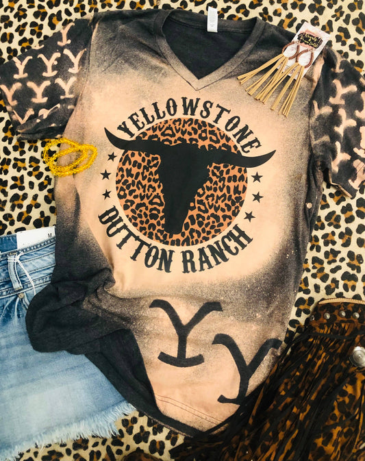 Yellowstone Dutton Ranch Custom Bleached Tees - The Lakeside Boutique