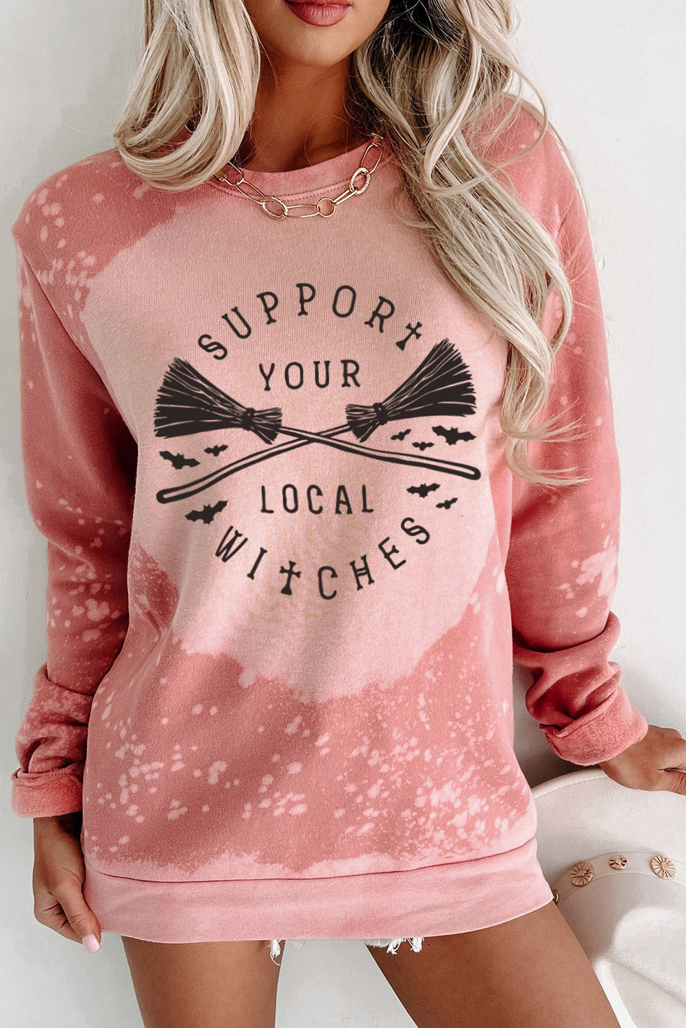 SUPPORT YOUR LOCAL WITCHES Graphic Sweatshirt - The Lakeside Boutique